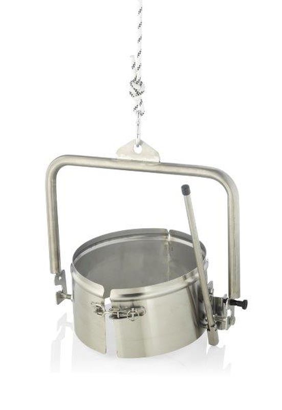 Dispositivo di ribaltamento Logar per recipienti 35/50 kg, acciaio inossidabile