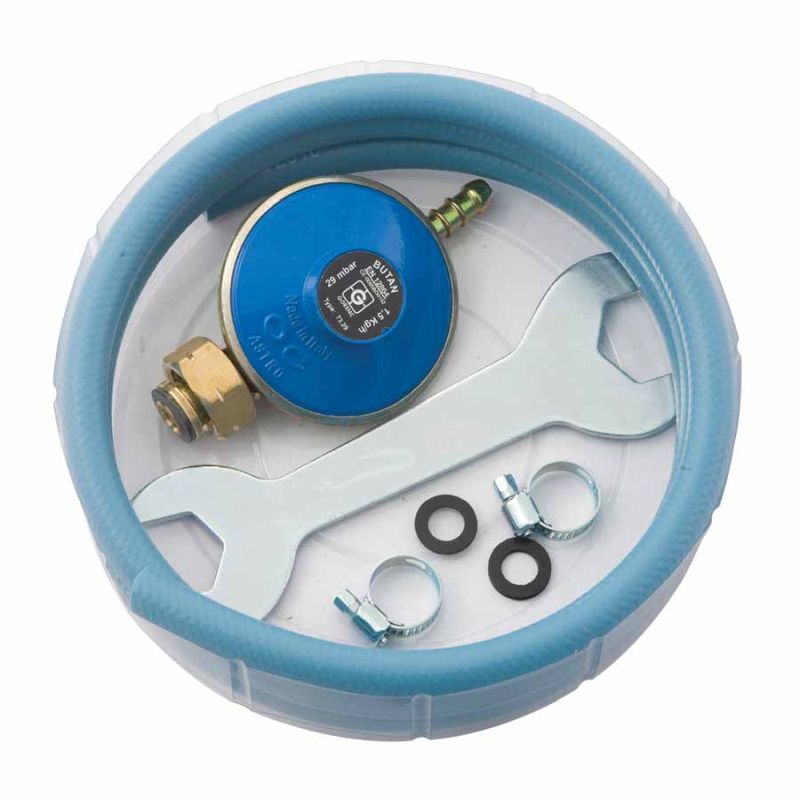 Set tubo gas per bruciatori 1,5 m con regolatore e chiave