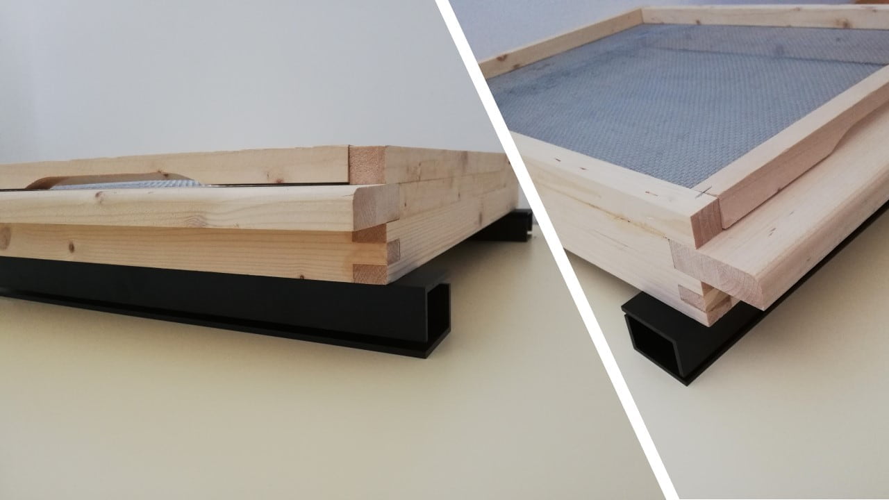 Montaggio dei sensori di peso sotto l'alveare