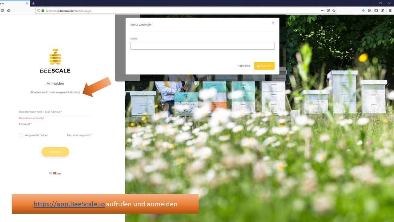 Accesso al portale web della bilancia per alveari