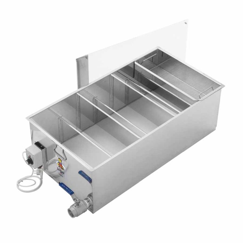 Vasca decantazione miele Logar a 6 camere, 102 x 55 x 35 cm – con riscaldamento di fondo