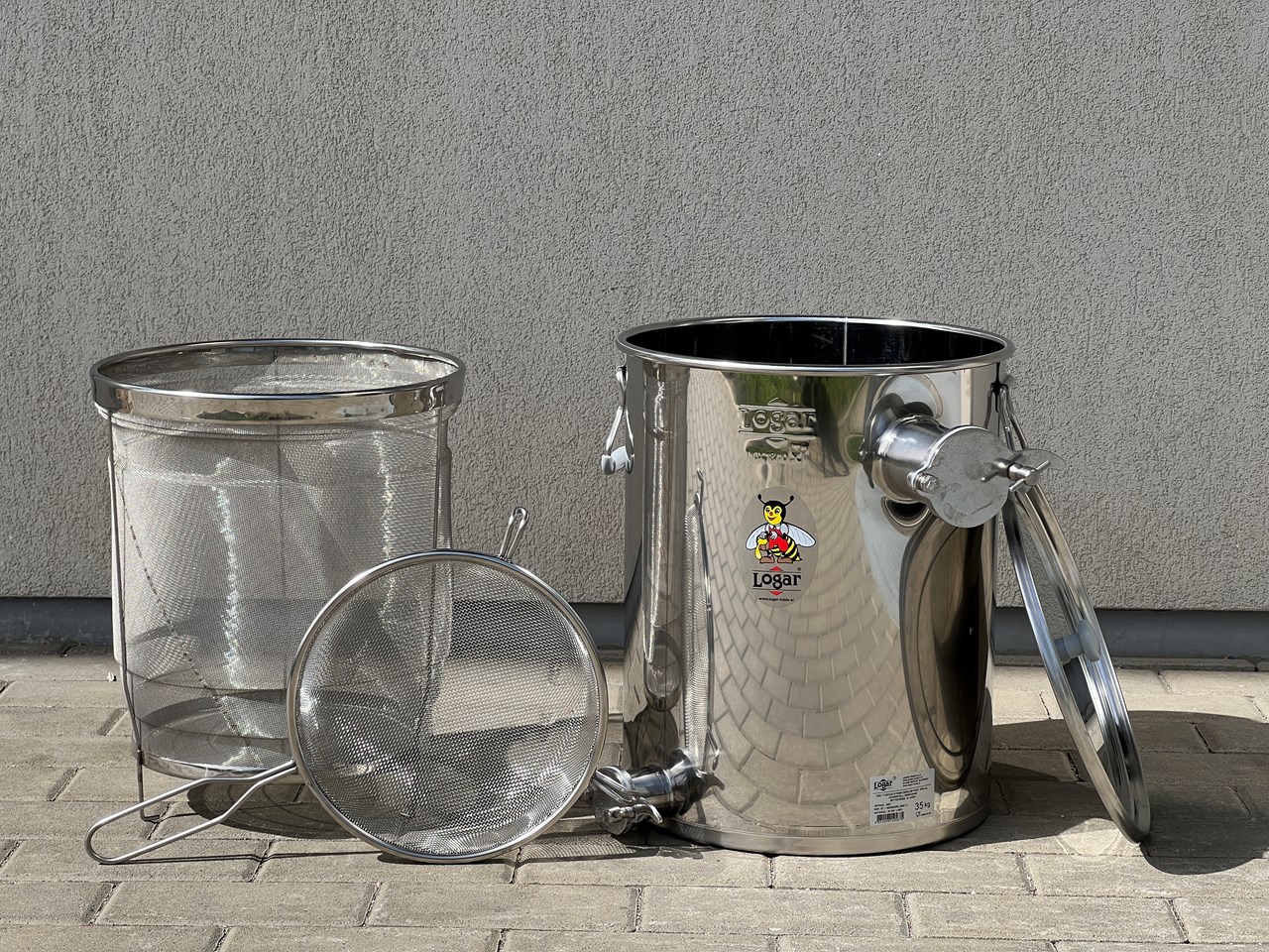 Logar secchio raccoglitore con setaccio 35 kg con setaccio che non si intasa